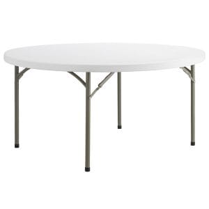 60" Round White Table