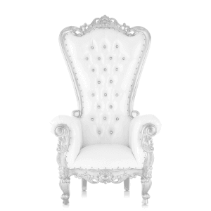 Silver/White Throne Chair
