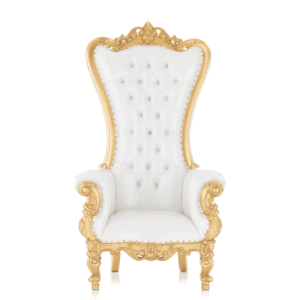 Gold/White Throne Chair