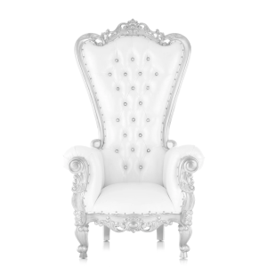 Throne Chair - Silver/White