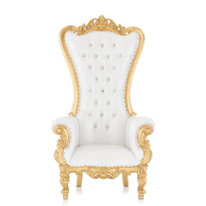 Throne Chair - Gold/White