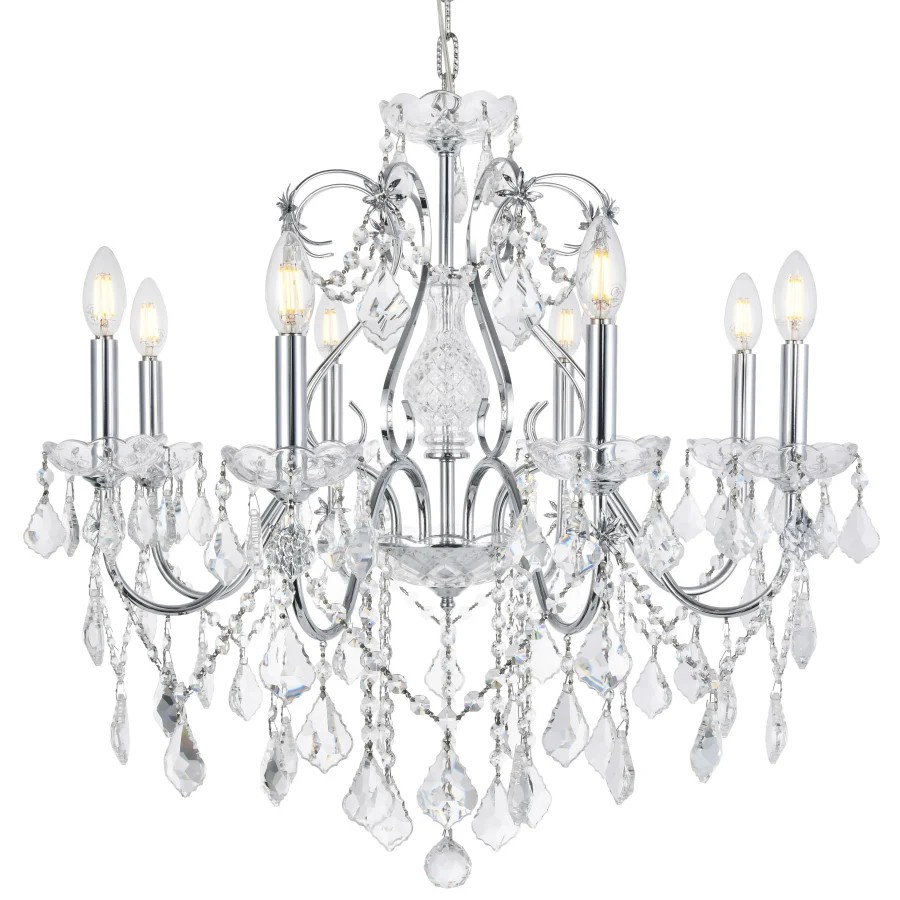 Crystal Tent Chandelier - 8 Light 26" Wide Crystal LED
